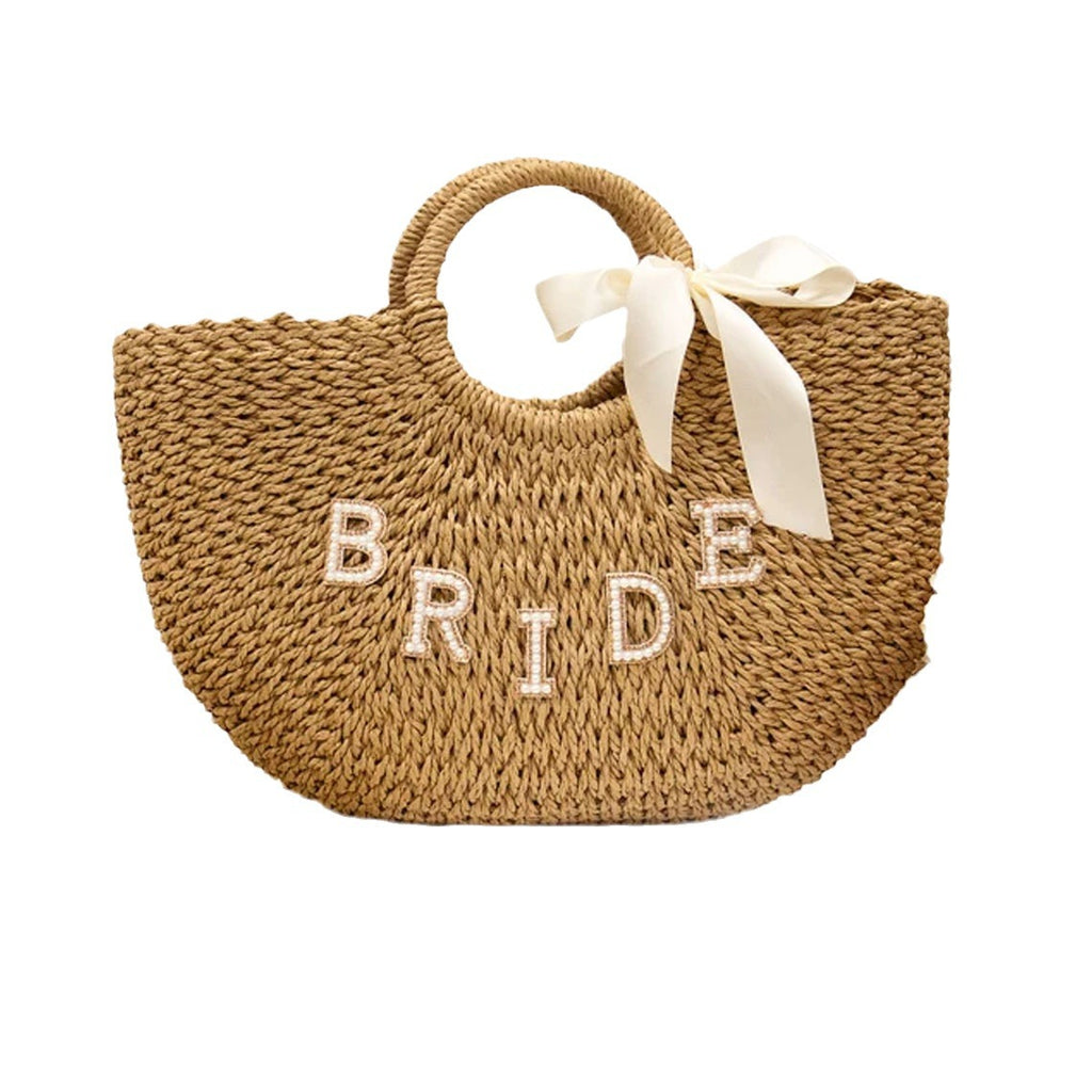 Women's Fashion Personalized Straw Ribbon Handbag