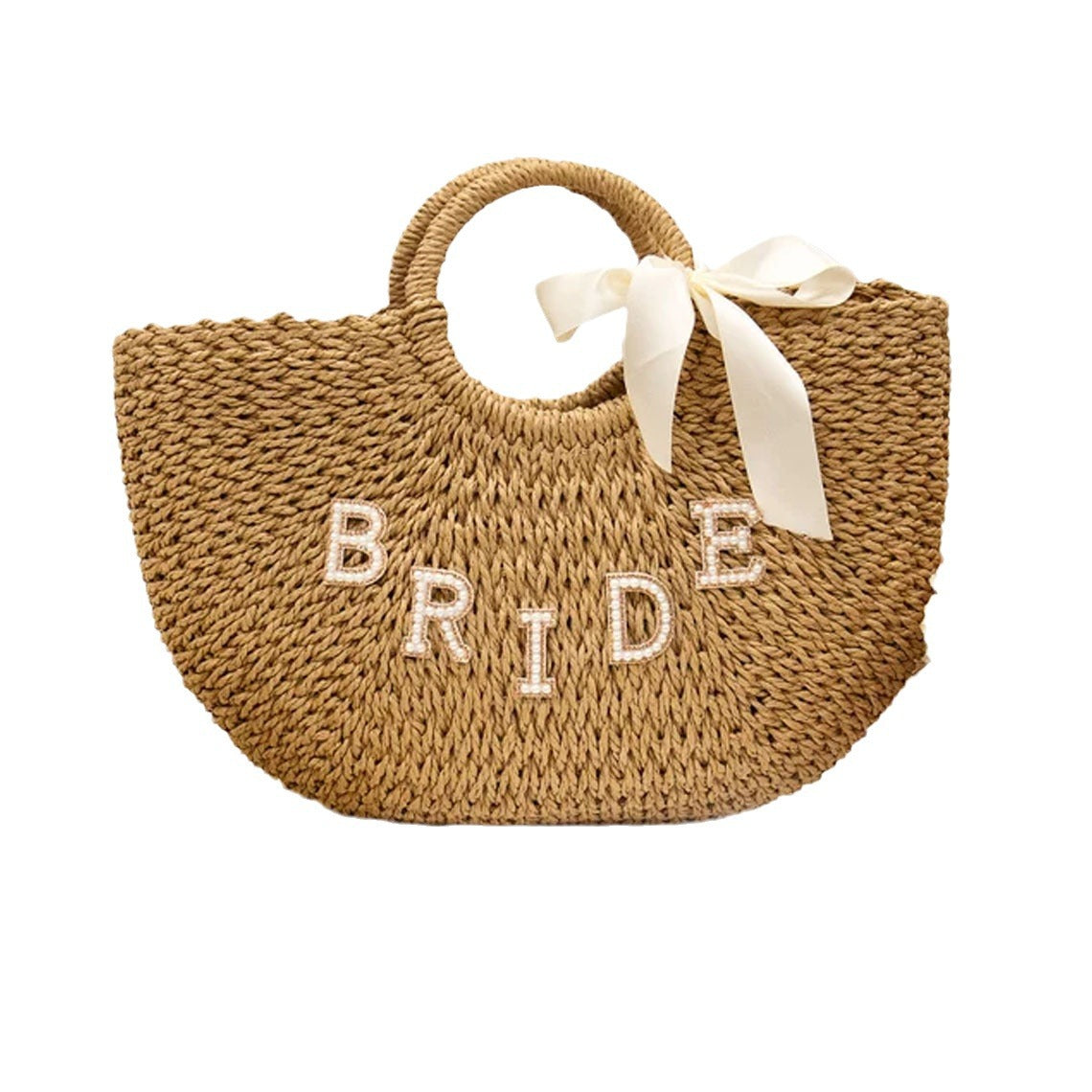 Women's Fashion Personalized Straw Ribbon Handbag